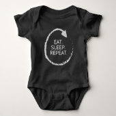 Customizable Phrase Eat. Sleep. Repeat. Romper (Voorkant)