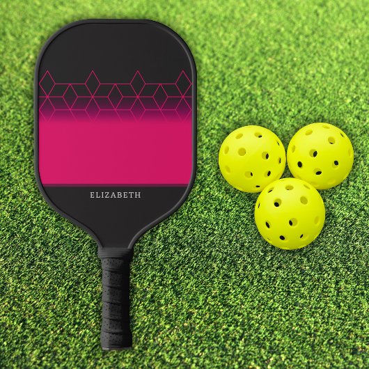 Customizable Pink Diamond Pattern Pickleball Pickleball Paddle