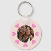 Customizable Pink Heart Photo Sleutelhanger (Voorkant)