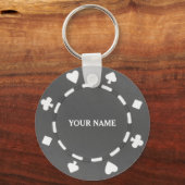 Customizable poker chip gray grey sleutelhanger (Achterkant)