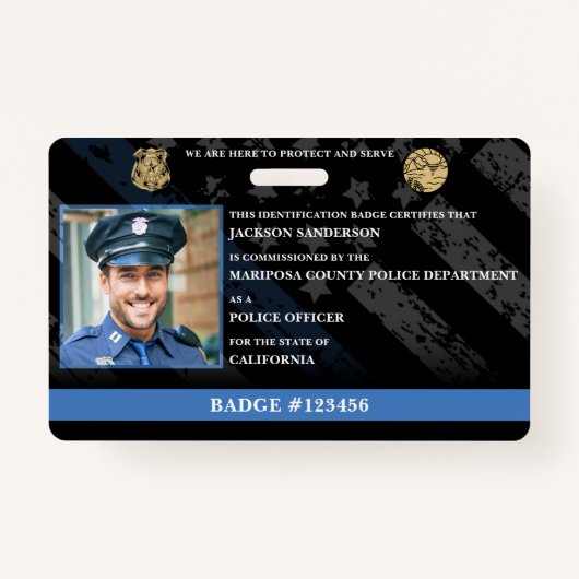Customizable Police Officer Law Enforcement ID Badge (Voorkant)