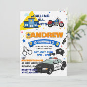 Customizable Police Officer Sheriff birthday  Kaart (Staand voorkant)