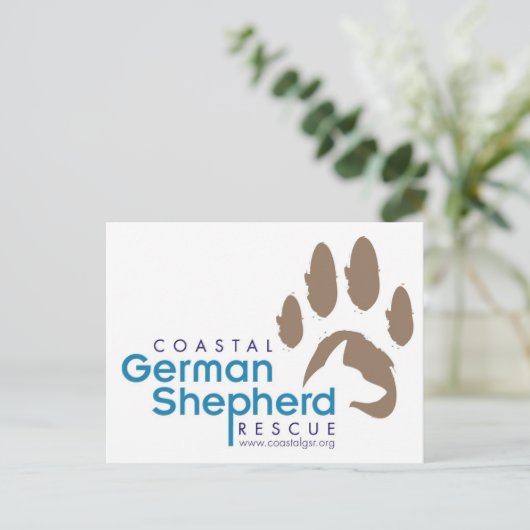 Customizable Postcard - Coastal German Shepherd Briefkaart (Staand voorkant)