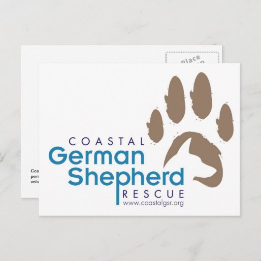 Customizable Postcard - Coastal German Shepherd Briefkaart (Voorkant / Achterkant)
