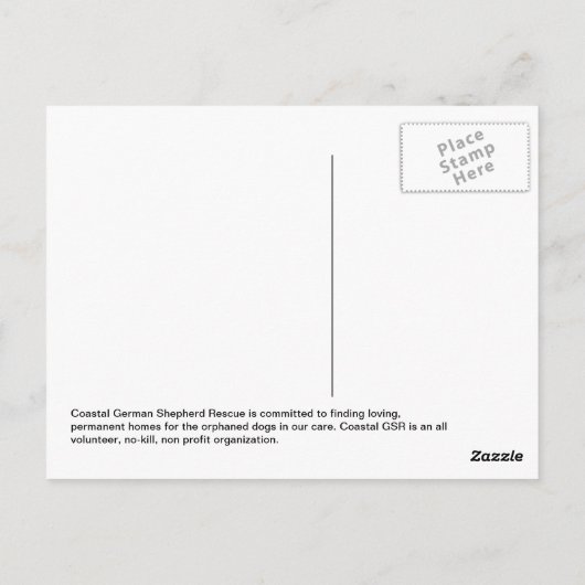 Customizable Postcard - Coastal German Shepherd Briefkaart (Achterkant)