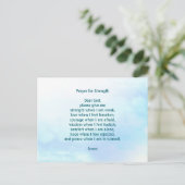 Customizable prayer for strength blue briefkaart (Staand voorkant)