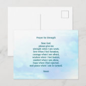 Customizable prayer for strength blue briefkaart (Voorkant / Achterkant)
