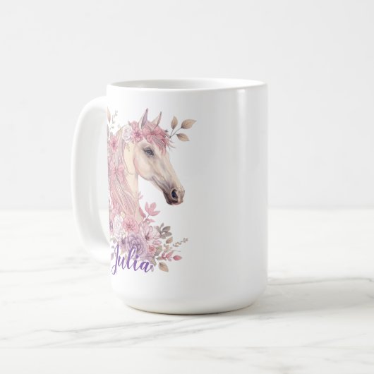 Customizable Pretty Ponies and Petals Koffiemok (Voorkant links)