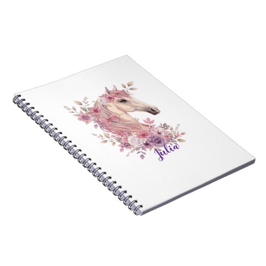 Customizable Pretty Ponies and Petals Notitieboek (Rechterzijde)