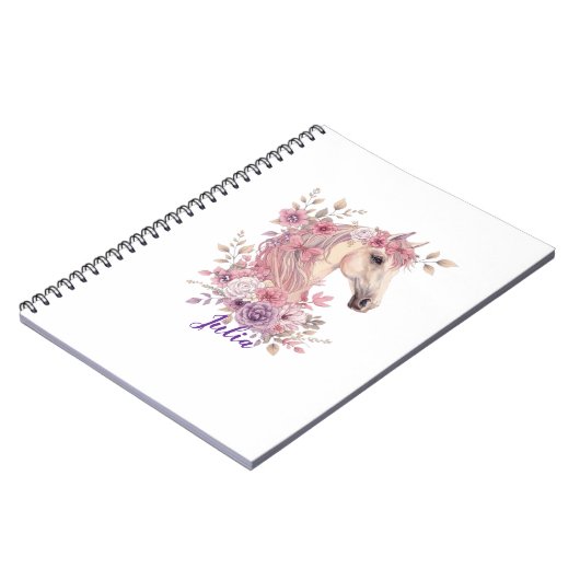 Customizable Pretty Ponies and Petals Notitieboek (Linkerzijde)