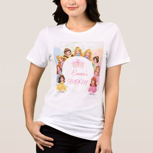 Customizable Princess Birthday T-Shirt for Mom (Voorkant)