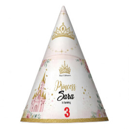 Customizable Princess Castle Birthday Party Hat Feesthoedjes