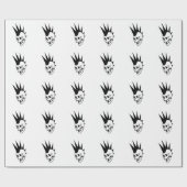 Customizable Punk Skull Cadeaupapier (Vlak)