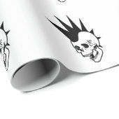 Customizable Punk Skull Cadeaupapier (Rol Hoek)