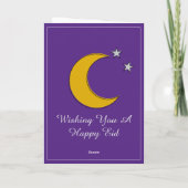 Customizable Purple Eid Invitation Card Kaart (Achterkant)