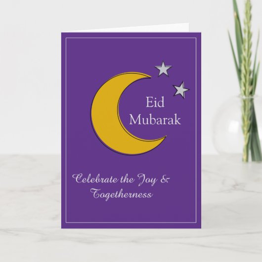Customizable Purple Eid Invitation Card Kaart (Voorkant)