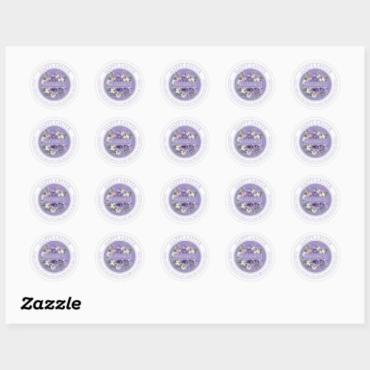 Customizable Purple Floral Easter Sticker  (Vel)
