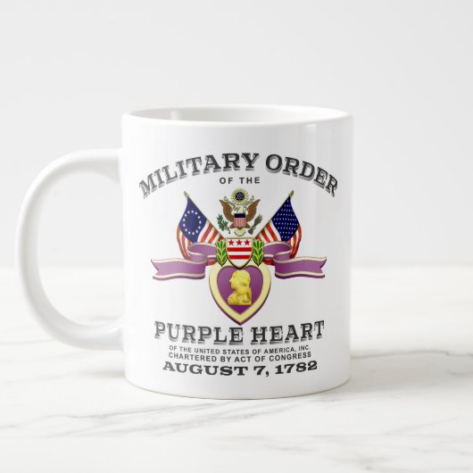 Customizable Purple Heart Medal 20oz Grote Koffiekop (Links)