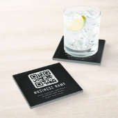 Customizable QR Code & Editable Text Design Glazen Onderzetter (Schuin)