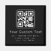 Customizable QR Code & Editable Text Template Magneet (Voorkant)