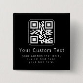Customizable QR Code & Editable Text Template Vierkante Button 5,1 Cm (Voorkant)