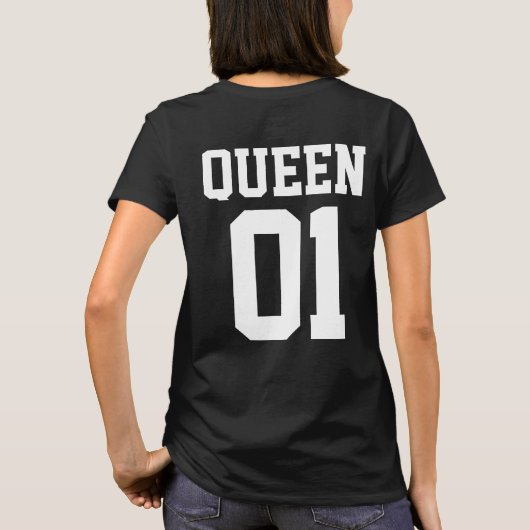 Customizable Queen Number 01 Varsity Style Women's T-shirt (Achterkant)