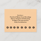 Customizable Ragdoll Cattery Business Card Visitekaartje (Achterkant)