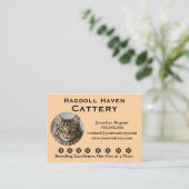 Customizable Ragdoll Cattery Business Card Visitekaartje (Staand voorkant)