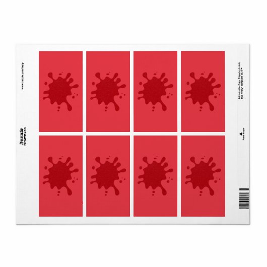 Customizable Red on Tomato Red Shipping Labels (Full Sheet)