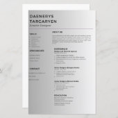 customizable resume sheet curriculum vitae (Voorkant / Achterkant)