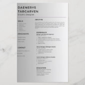 customizable resume sheet curriculum vitae (Voorkant)