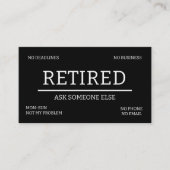 CUSTOMIZABLE: RETIRED BUSINESS CARDS VISITEKAARTJE (Voorkant)
