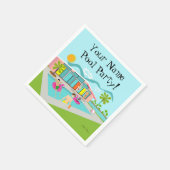 Customizable Retro Gay Pink Flamingo Pool Party Servet (Hoek)