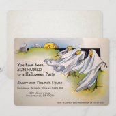 Customizable Retro Spooky Halloween Invitation Kaart (Voorkant / Achterkant)