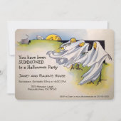 Customizable Retro Spooky Halloween Invitation Kaart (Voorkant)