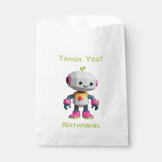 Customizable Robot Kids Bedankzakje (Voorkant)