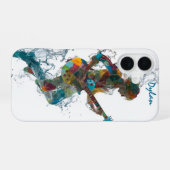 Customizable Rock’n Roll Man – Guitar Art iPhone 16 Hoesje (Achterkant horizontaal)