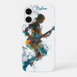 Customizable Rock’n Roll Man – Guitar Art iPhone 16 Hoesje