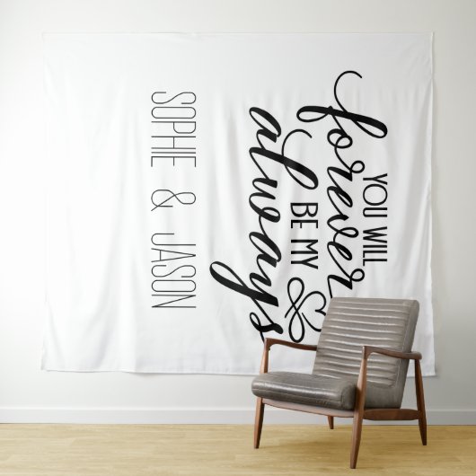 Customizable Romantic Quote Backdrop Wandkleed (In Situ (horizontaal))