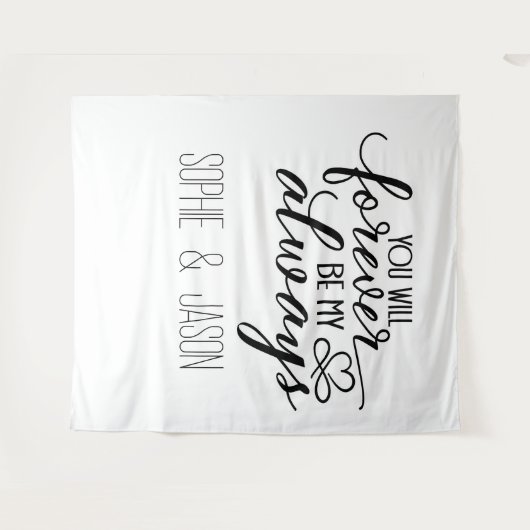 Customizable Romantic Quote Backdrop Wandkleed (Voorkant (horizontaal))
