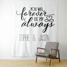 Customizable Romantic Quote Backdrop Wandkleed