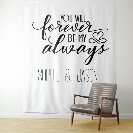 Customizable Romantic Quote Backdrop Wandkleed (In situ)