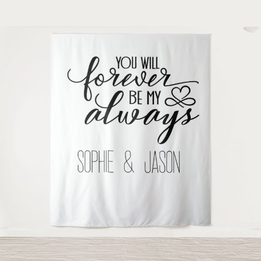 Customizable Romantic Quote Backdrop Wandkleed (Voorkant)