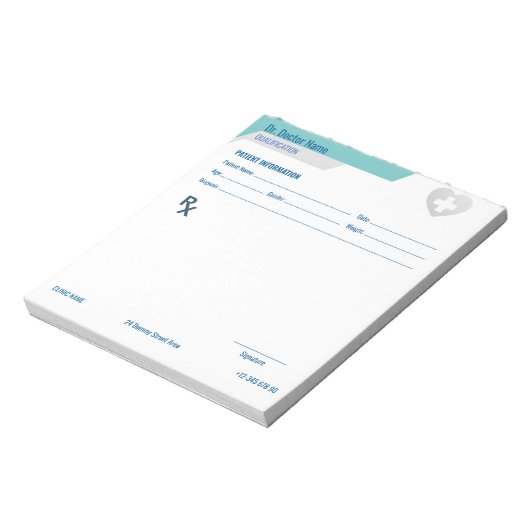 Customizable RX Pad for Doctors - Prescription Pad Notitieblok (Linkerzijde)