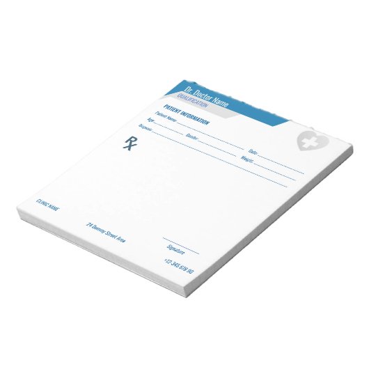 Customizable RX Pad for Doctors - Prescription Pad Notitieblok (Linkerzijde)