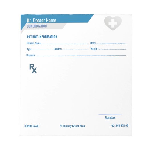 Customizable RX Pad for Doctors - Prescription Pad Notitieblok (Voorkant)
