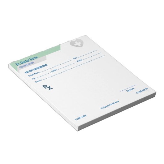 Customizable RX Pad for Doctors - Prescription Pad Notitieblok (Schuin)