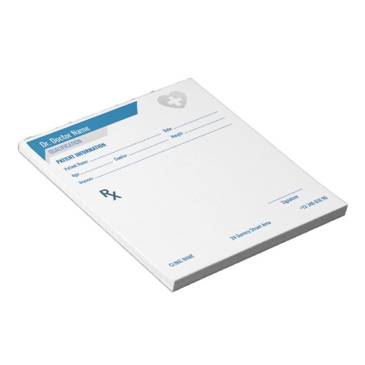 Customizable RX Pad for Doctors - Prescription Pad Notitieblok (Schuin)