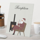 Customizable Santa Fireplace Pattern Table Sign Reclamebord Met Voetstuk (Insitu)