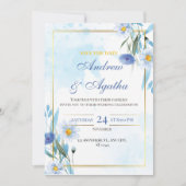 Customizable save the date weddind invitation bedankkaart (Voorkant)